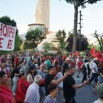 Aksi protes di Tirana, Albania